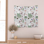 Snow Skiing Ski Slopes Landscape Wall Tapestry Gallery Image 2