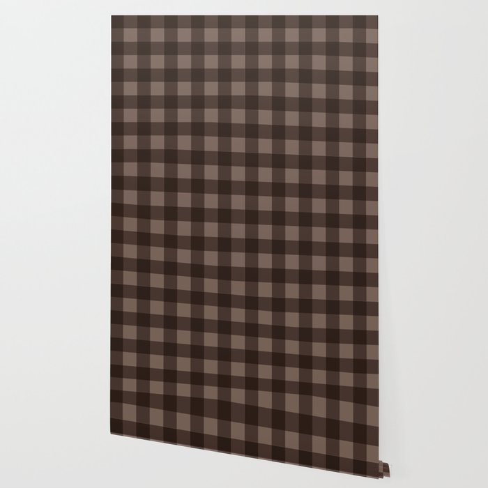 Gingham Plaid Pattern - Earthy Brown Wallpaper Gallery Image 2