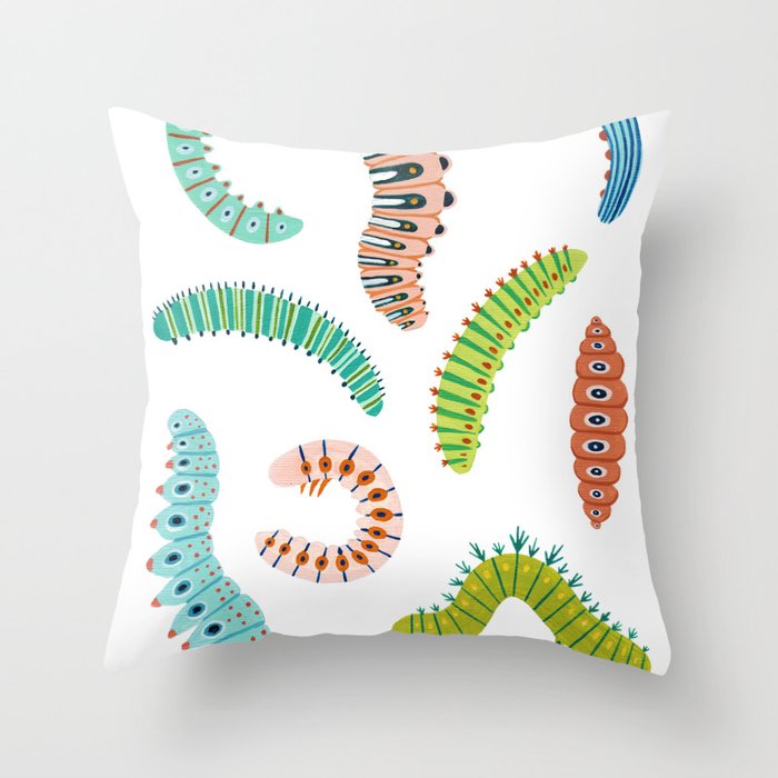 Chubby Caterpillars Throw Pillow Gallery Image 6