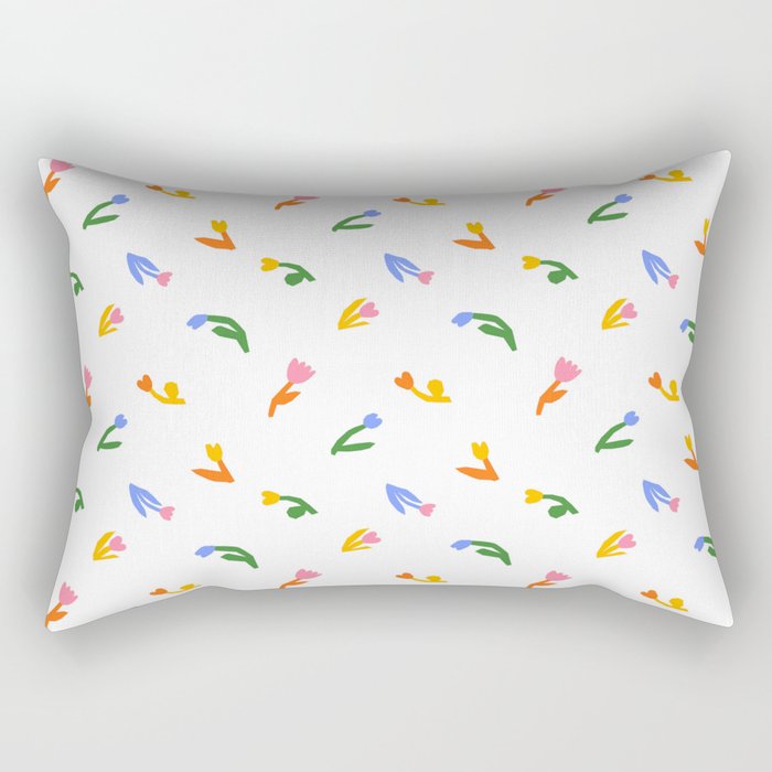 Colorful flower art patterm Rectangular Pillow Gallery Image 2