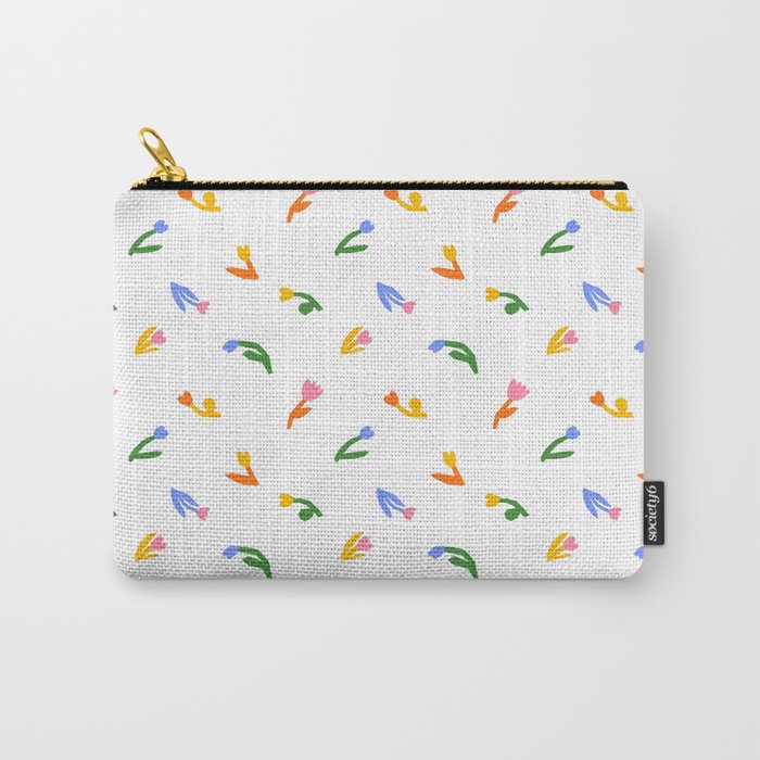 Colorful flower art patterm Carry All Pouch Gallery Image 1