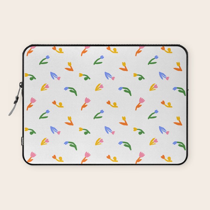 Colorful flower art patterm Laptop Sleeve Gallery Image 1