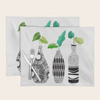 Black and White Plant Trio Placemat Gallery Image 1