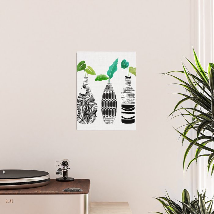 Black and White Plant Trio Poster Gallery Image 2