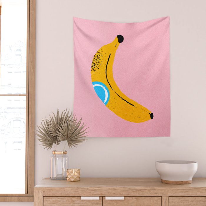 Banana Pop Art Wall Tapestry Gallery Image 2