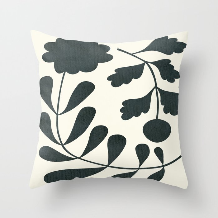 Abstract-botanical 42-3 Throw Pillow Gallery Image 1
