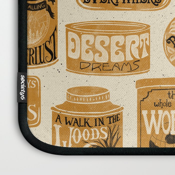 Vagabondâs Cupboard - gold, black, and cream  Laptop Sleeve Gallery Image 3