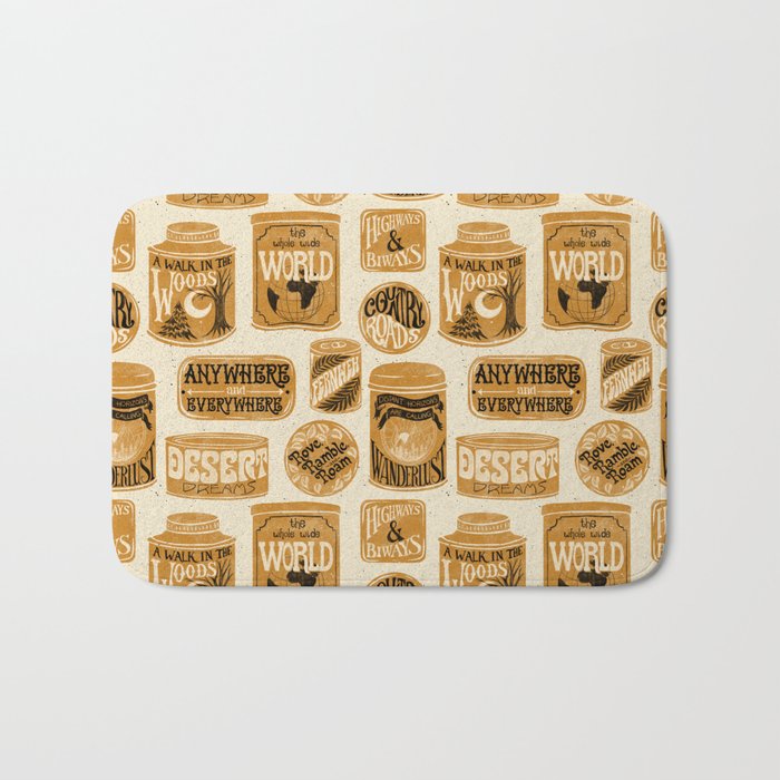 Vagabondâs Cupboard - gold, black, and cream  Bath Mat Gallery Image 1