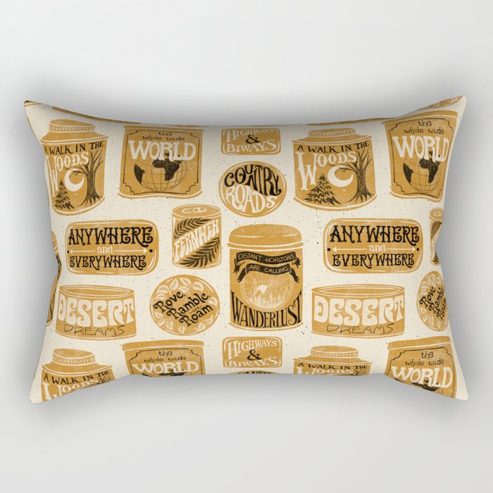 Vagabondâs Cupboard - gold, black, and cream  Rectangular Pillow Gallery Image 2