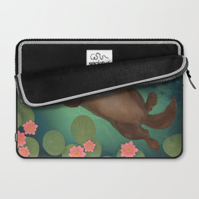 swimming otter Laptop Sleeve Gallery Image 2