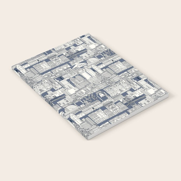 Philadelphia toile blue indigo Notebook Gallery Image 2