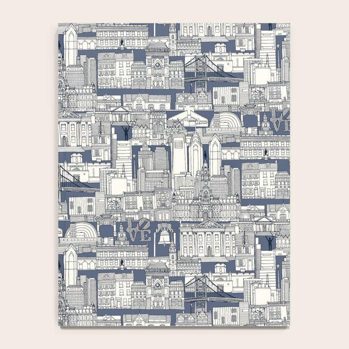 Philadelphia toile blue indigo Notebook Gallery Image 4