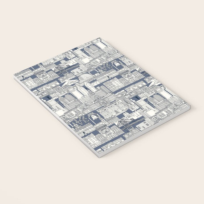 Philadelphia toile blue indigo Notebook Gallery Image 3