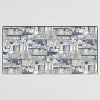 Philadelphia toile blue indigo Desk Mat Gallery Image 3