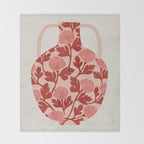 Vase of red roses collection Throw Blanket Gallery Image 2