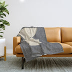 Half Circle 3 - Grey Texture Throw Blanket Gallery Image 1