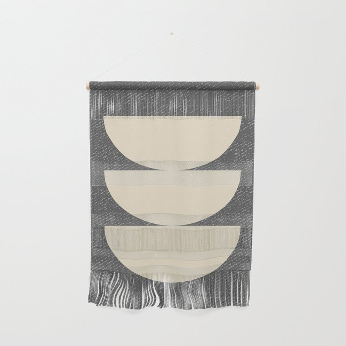 Half Circle 3 - Grey Texture Wall Hanging Gallery Image 1
