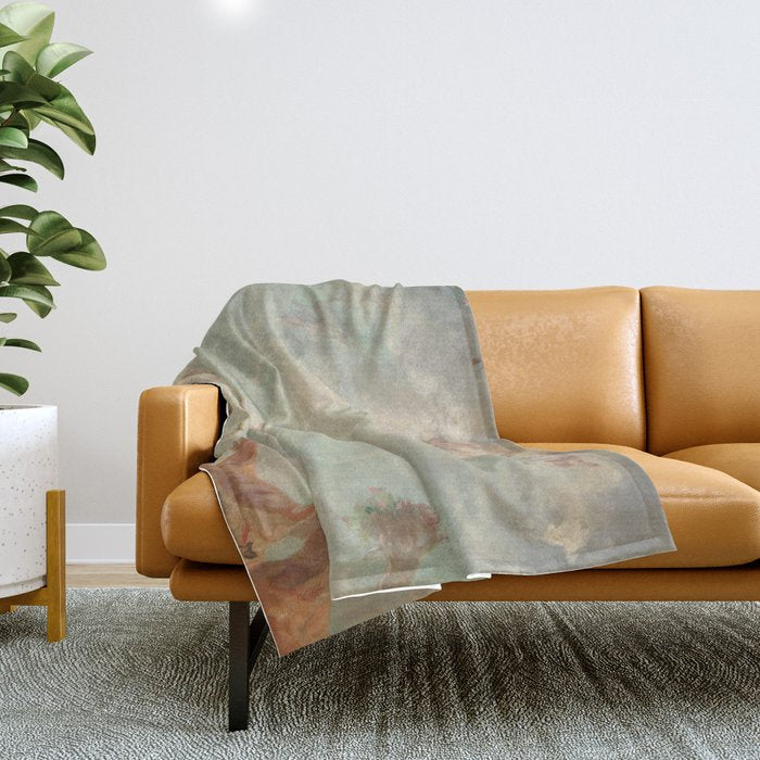 Renaissance Mural Angels in the Clouds Cherubs Painted Ceiling Design Throw Blanket Gallery Image 1
