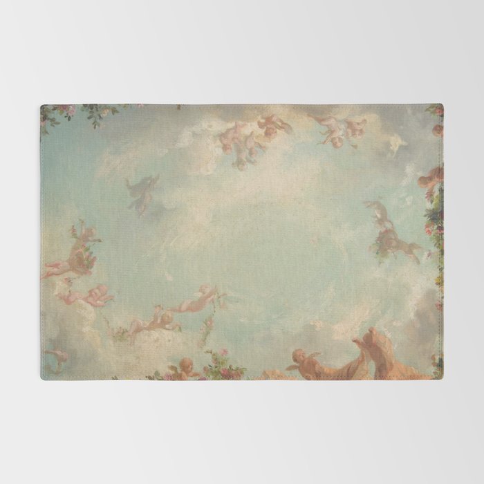 Renaissance Mural Angels in the Clouds Cherubs Painted Ceiling Design Rug Gallery Image 2