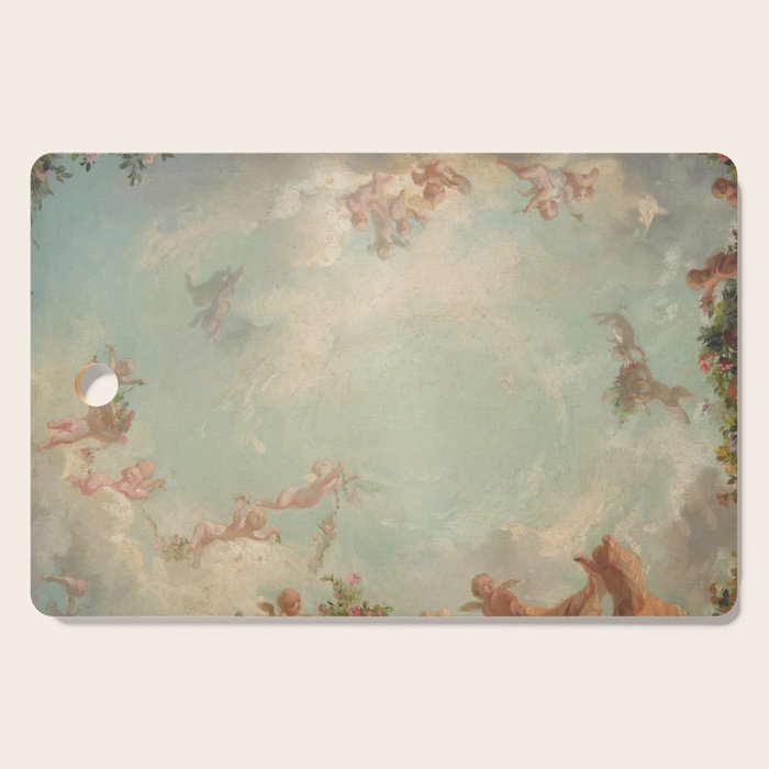 Renaissance Mural Angels in the Clouds Cherubs Painted Ceiling Design Cutting Board Gallery Image 1
