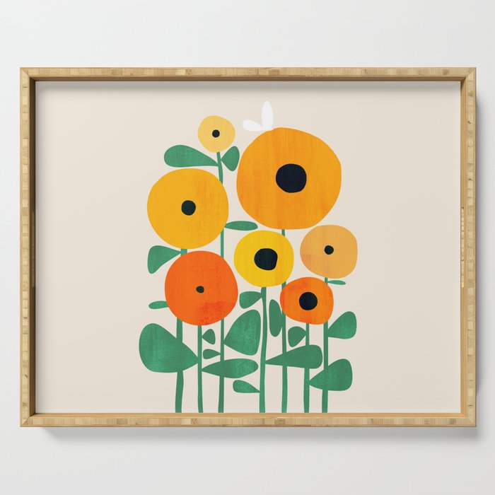 Sunflower and Bee Serving Tray Gallery Image 1
