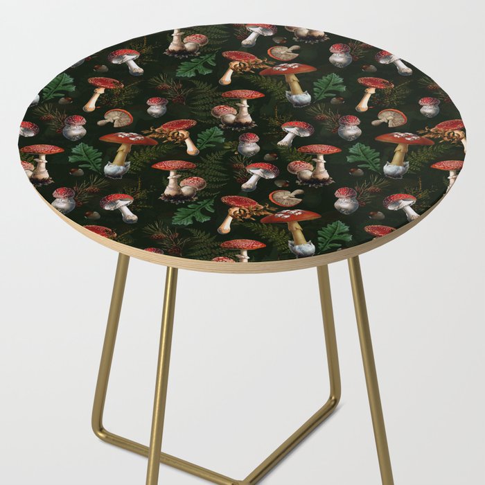 Vintage Dark Night Mushroom Forest Side Table Gallery Image 2