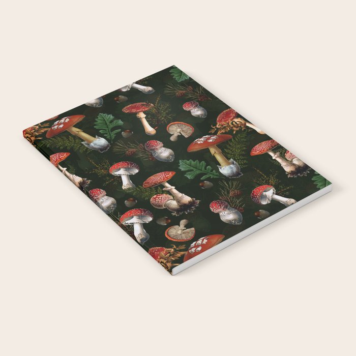 Vintage Dark Night Mushroom Forest Notebook Gallery Image 2