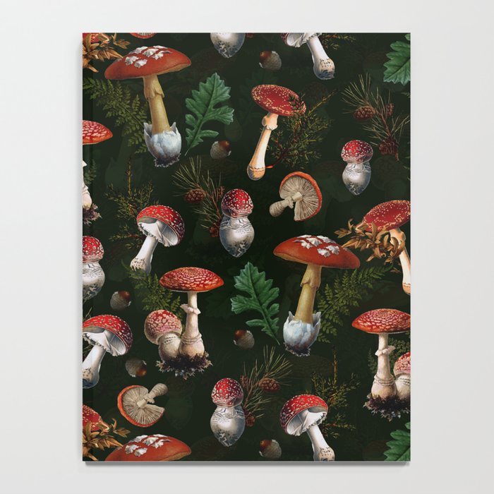Vintage Dark Night Mushroom Forest Notebook Gallery Image 4