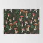 Vintage Dark Night Mushroom Forest Rug Gallery Image 2