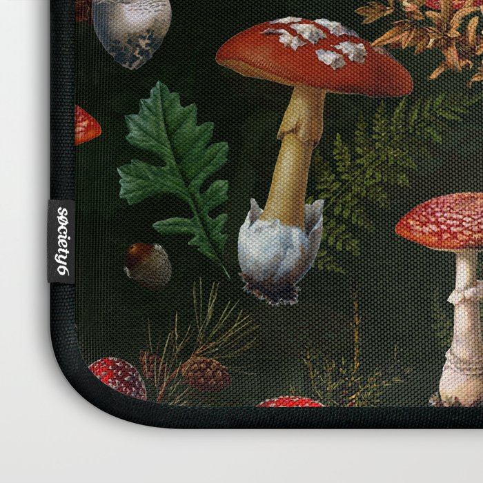 Vintage Dark Night Mushroom Forest Laptop Sleeve Gallery Image 3