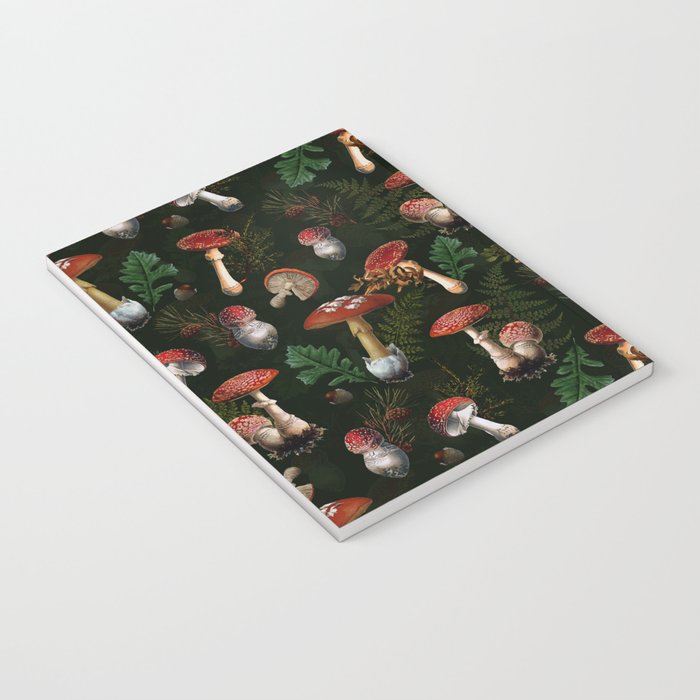 Vintage Dark Night Mushroom Forest Notebook Gallery Image 3