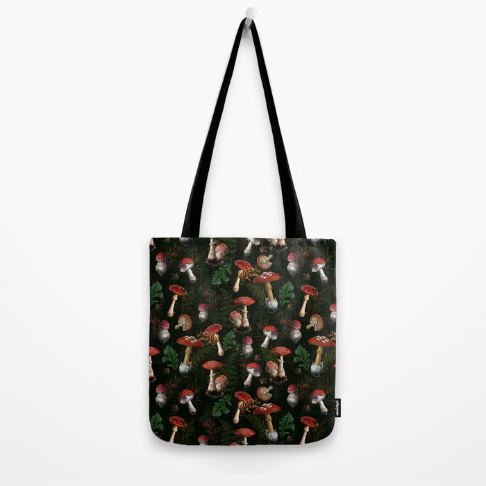 Vintage Dark Night Mushroom Forest Tote Bag Gallery Image 2