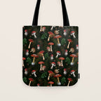 Vintage Dark Night Mushroom Forest Tote Bag Gallery Image 1