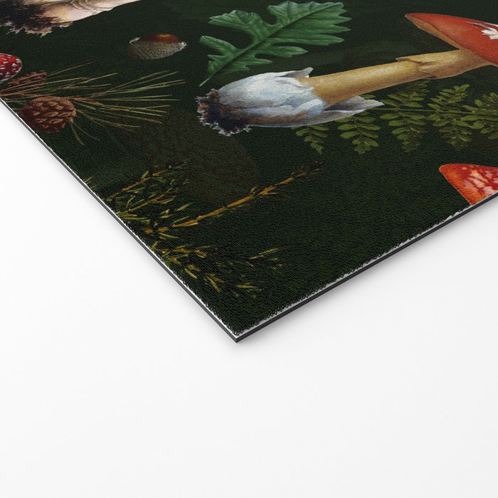 Vintage Dark Night Mushroom Forest Welcome Mat Gallery Image 2