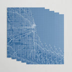 Chicago City Map of the United States - Blueprint Wrapping Paper Gallery Image 3