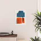 Burnt Orange Jewel Teal Blue Mid Century Modern Funky Colorful Shapes Patterns by Ejaaz Haniff Poster Gallery Image 2