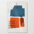 Burnt Orange Jewel Teal Blue Mid Century Modern Funky Colorful Shapes Patterns by Ejaaz Haniff Cutting Board Gallery Image 1