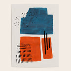 Burnt Orange Jewel Teal Blue Mid Century Modern Funky Colorful Shapes Patterns by Ejaaz Haniff Poster Gallery Image 4