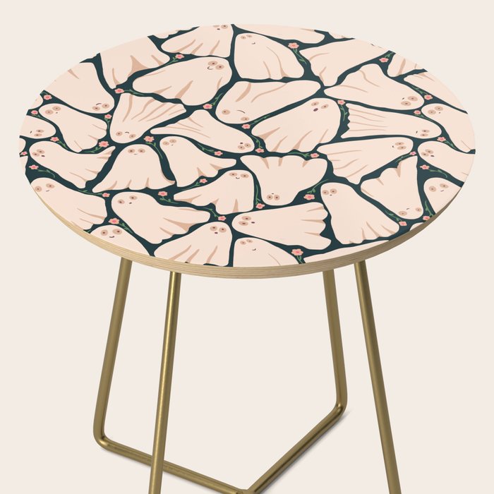 Little ghosts and flowers halloween pattern Side Table Gallery Image 2