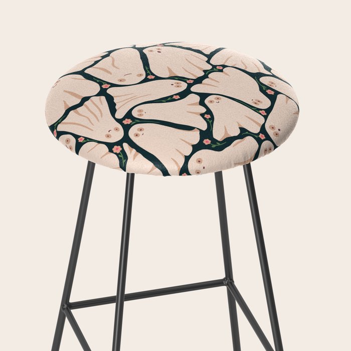 Little ghosts and flowers halloween pattern Stool Gallery Image 2