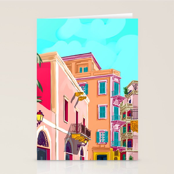 Colorful Houses Stationery Card Gallery Image 2