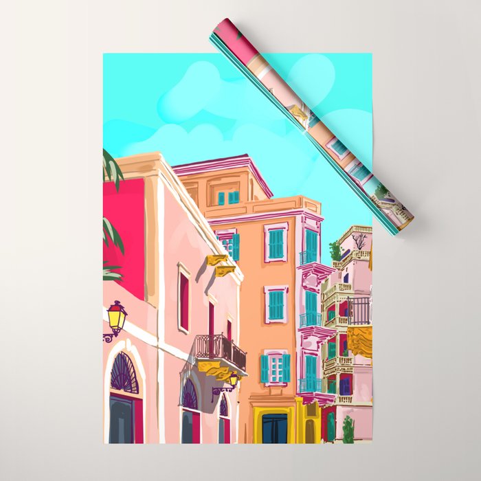 Colorful Houses Wrapping Paper Gallery Image 1