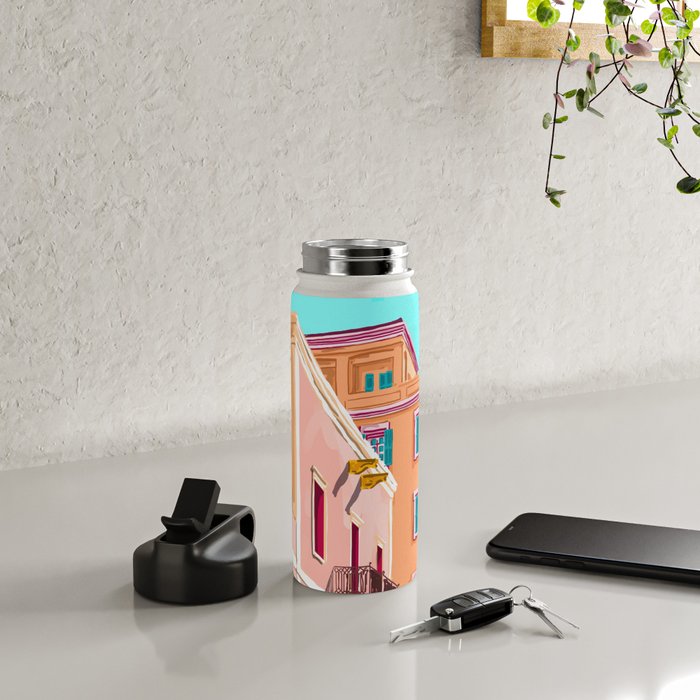 Colorful Houses Water Bottle Gallery Image 4