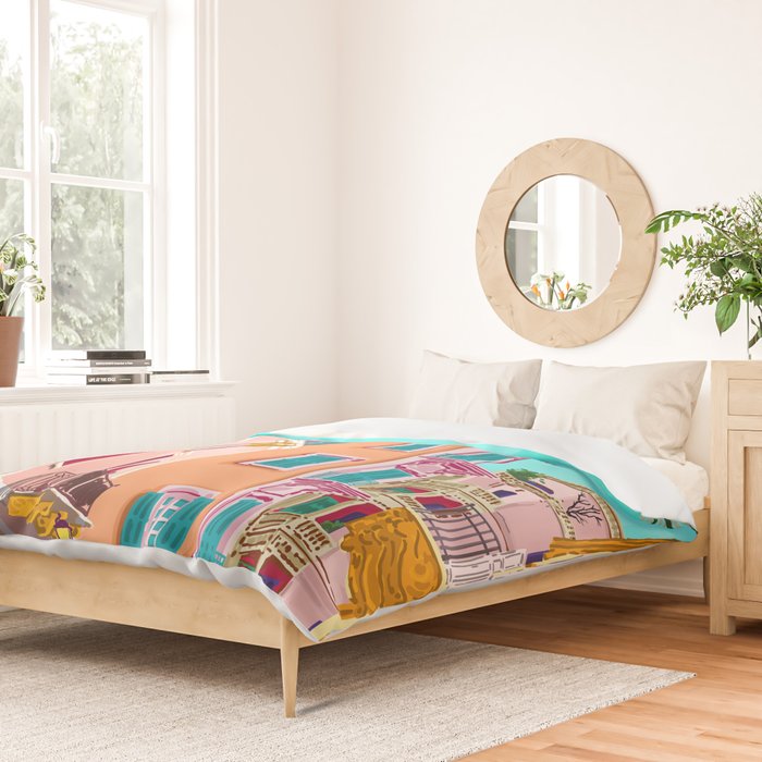 Colorful Houses Duvet Cover Gallery Image 2