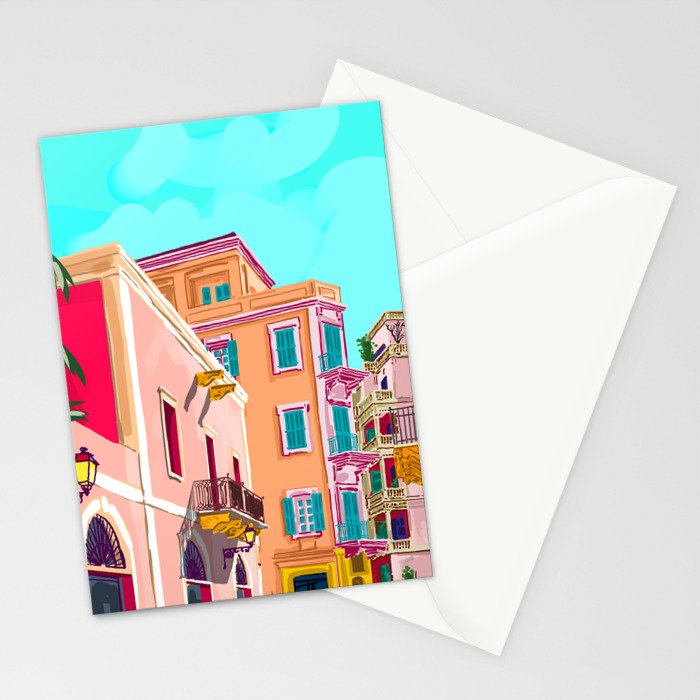 Colorful Houses Stationery Card Gallery Image 2