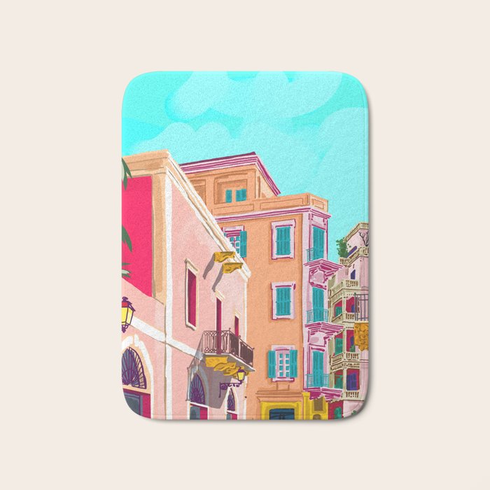 Colorful Houses Bath Mat Gallery Image 1