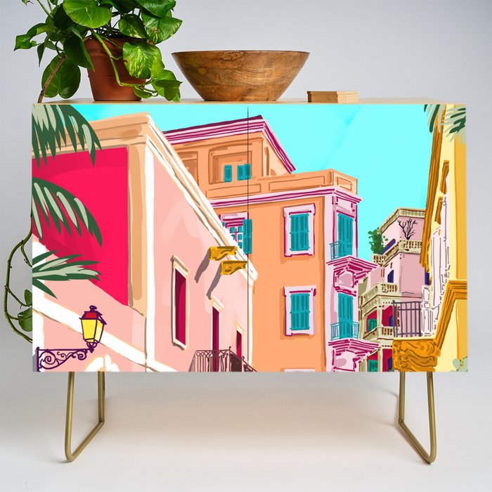 Colorful Houses Credenza Gallery Image 1