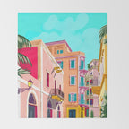 Colorful Houses Throw Blanket Gallery Image 2