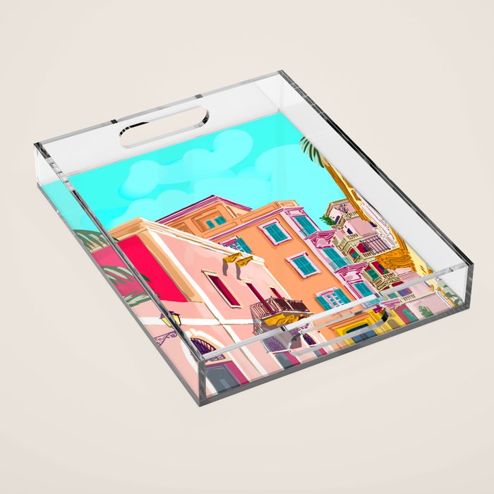 Colorful Houses Acrylic Tray Gallery Image 1