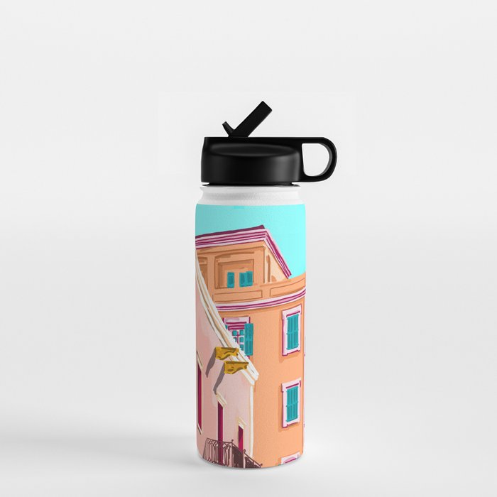 Colorful Houses Water Bottle Gallery Image 1
